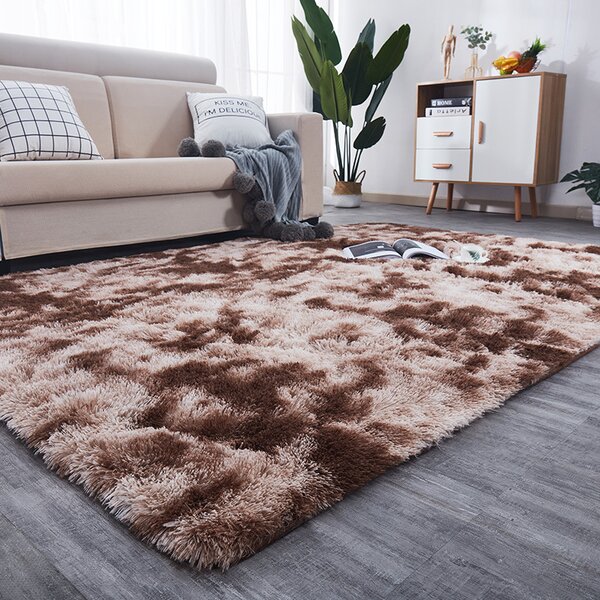 Koberec Maribella hnědý kožešinový obdélníkový 120 x 170 cm polyester