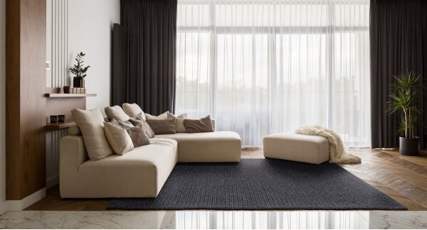 Přírodní koberec FIR WOOL 70x140 cm 2600 g/m2 antracit