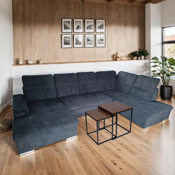 Bauerkraft G-820 Moderní čtvercové konferenční stolky 2v1, loft, ořech