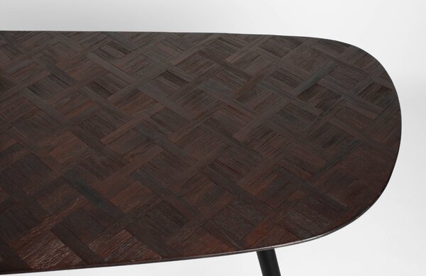 White Label Tmavě hnědý teakový jídelní stůl WLL WEBSTER 180 x 95 cm
