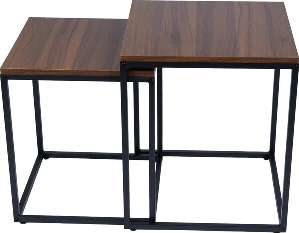 Bauerkraft G-820 Moderní čtvercové konferenční stolky 2v1, loft, ořech