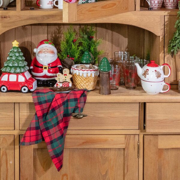 Sada kuchyňských utěrek TARTAN zelená / červená 944820