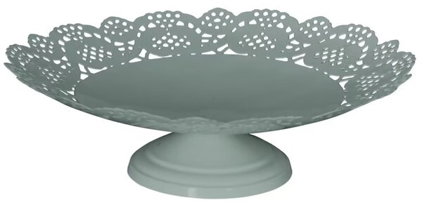 Zelený kovový dekorativní podnos na noze Maja green - Ø 30*9 cm - Strömshaga