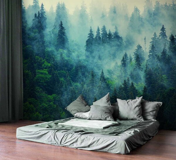 Fototapeta Mlžný les se stromy, Designové fototapety na zeď, Populární fototapety, u33150 - Tapeko.co.cz