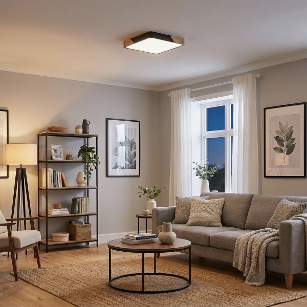 Brilagi - LED Stmívat. svítidlo PILANA LED/48W/230V dub/černá 42x42 cm + DO