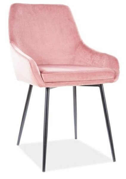 Židle Balbi Velvet - pudrově růžová