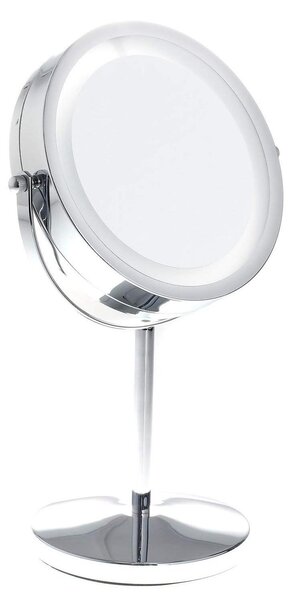TUKA Kosmetické zrcadlo s LED osvětlením, 10x zvětšení, chrom