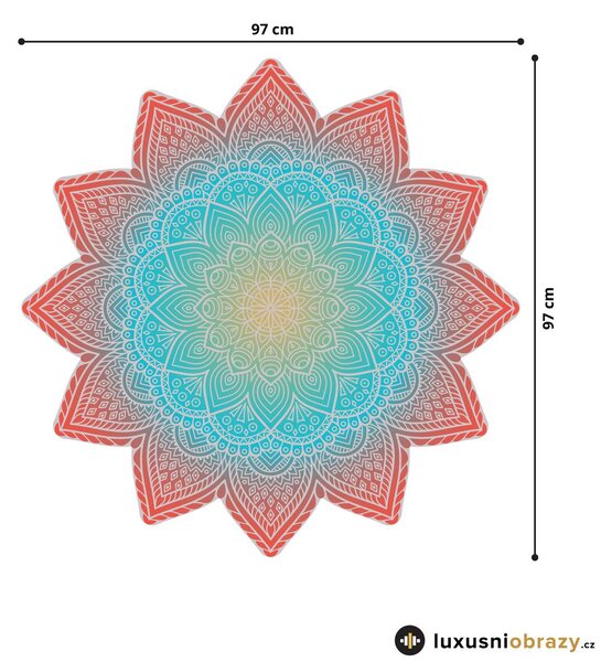 Samolepky na zeď – Mandala červeno-modrá
