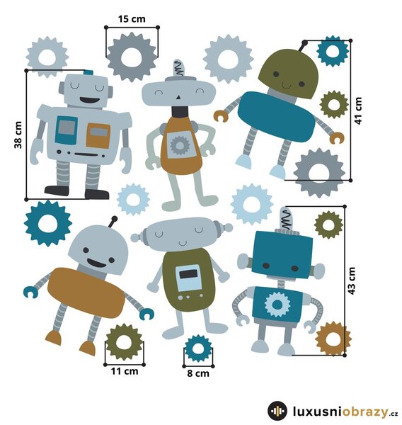 Samolepky na zeď – Roboti I