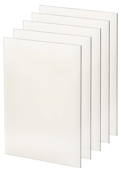 Sada krátkých skleněných panelů pro krb a troubu, 5 kusů, rozměry 320 x 320 mm, odolné vůči vysokým teplotám