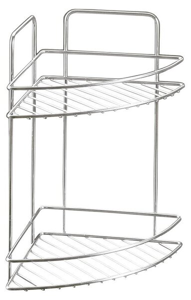 METALTEX 403313000 Reflex LUXY, rohová police, 2 patra, rozměry 23 x 23 x 35 cm, povrchová úprava Chrometherm
