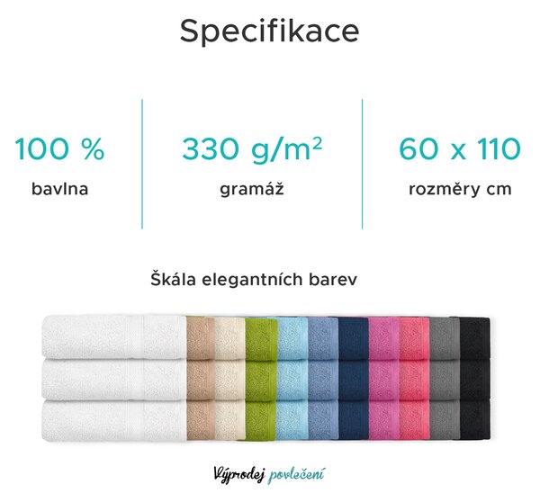 Ručník CLARYSSE ELEGANCE 60x110 cm modrý, 100% bavlna