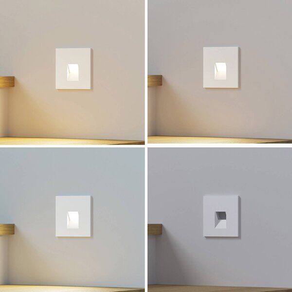 Arcchio LED vestavné svítidlo Vexi, 7,5 cm x cm, bílé,, stmívatelný, Bílá / opál, Obývací pokoj / jídelna, Hliník, Moderní, Zapuštěné hranaté