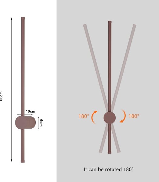 Brilagi - LED Venk. nást. svít. AURA LED/12W/230V 3000K IP54 65 cm hnědá CRI 90