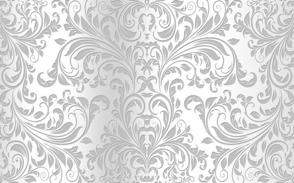 Fototapeta Bílá a šedá tapeta, Květinové fototapety, Populární fototapety, u36211 - Tapeko.co.cz