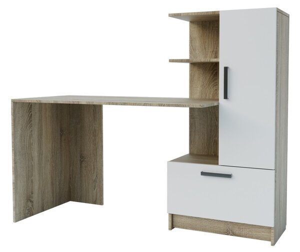 VerDesign ORIGINAL psací stůl pravý, dub sonoma/bílý