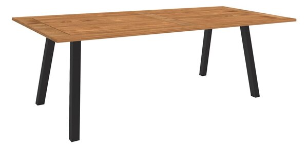 Stern Jídelní stůl Interno, Stern, obdélníkový 180x100x75 cm, profil nohou čtvercový, rám šedočerný (anthracite), deska teak