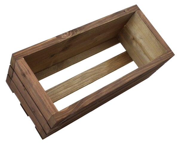 Proutídekorace Dřevěný truhlík z masivu - hnědý 40 cm