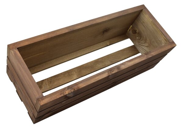 Proutídekorace Dřevěný truhlík z masivu - hnědý 50 cm