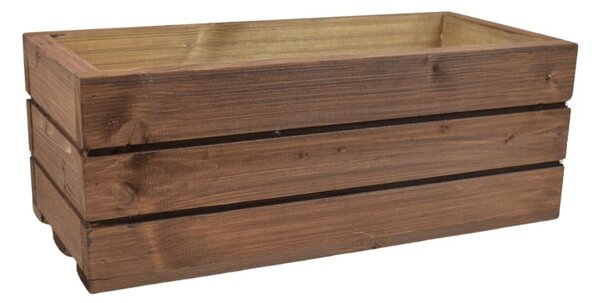 Proutídekorace Dřevěný truhlík z masivu - hnědý 40 cm