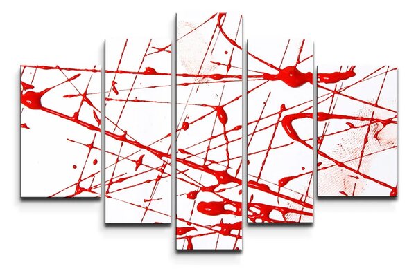 Sablio Obraz - 5-dílný Krvavé cákance - 125x90 cm
