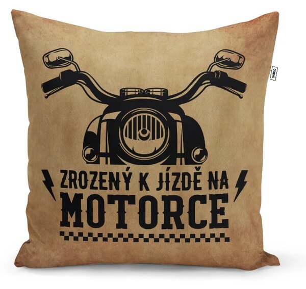 Sablio Polštář Zrozený k jízdě na motorce: 40x40 cm
