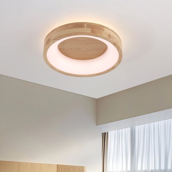 Brilagi-LED Strop. svítidlo FALCON WOOD LED/30W/230V 3000/4000/6000K 45 cm dřevo
