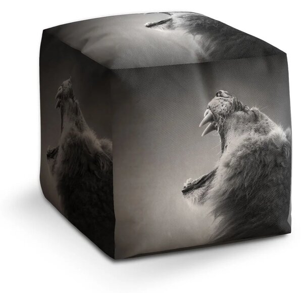 Sablio Taburet Cube Řvoucí lev - 40x40x40 cm