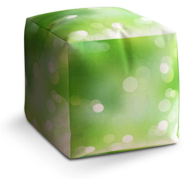 Sablio Taburet Cube Zelená abstrakce 2 - 40x40x40 cm