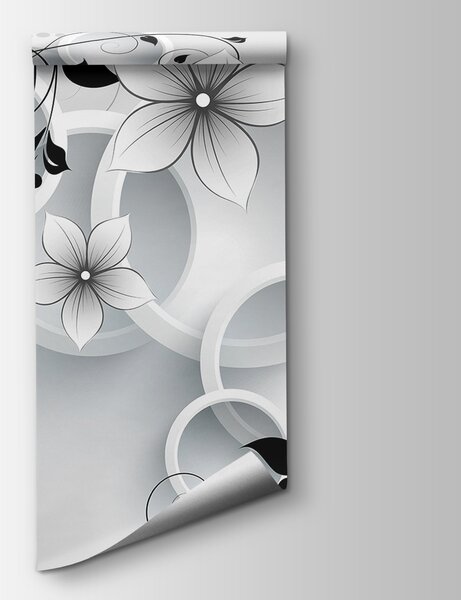 Fototapeta Tapety s květinami a kruhy, 3D květinové fototapety, Populární fototapety, u37888 - Tapeko.co.cz