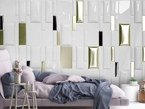 Fototapeta Třpytivé dlaždice v geometrickém uspořádání, 3D fototapety, Populární fototapety, u37986 - Tapeko.co.cz