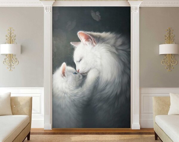 Fototapeta Líbání kočky a kotěte, 3D fototapety, Populární fototapety, u38551 - Tapeko.co.cz