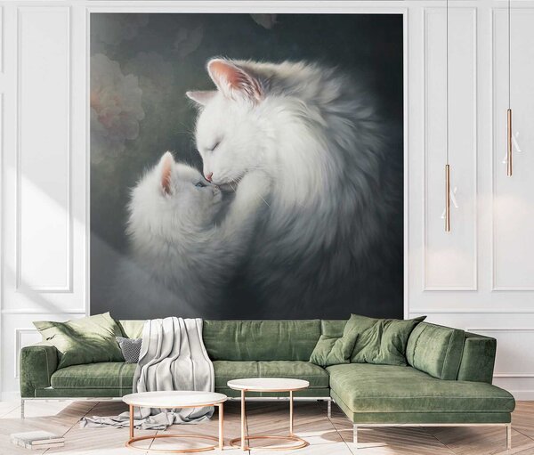 Fototapeta Líbání kočky a kotěte, 3D fototapety, Populární fototapety, u38551 - Tapeko.co.cz