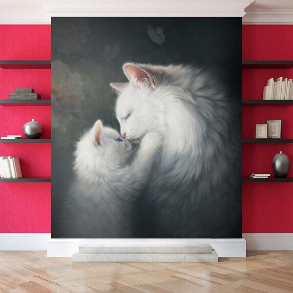 Fototapeta Líbání kočky a kotěte, 3D fototapety, Populární fototapety, u38551 - Tapeko.co.cz