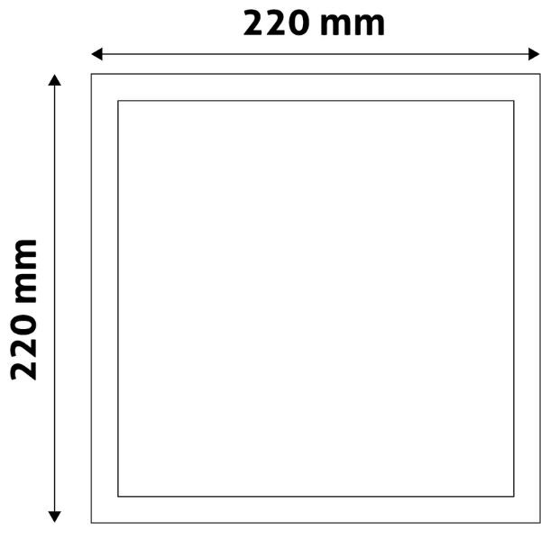 Vestavný LED panel 24W 2600lm, teplá, čtvercový, 22cm