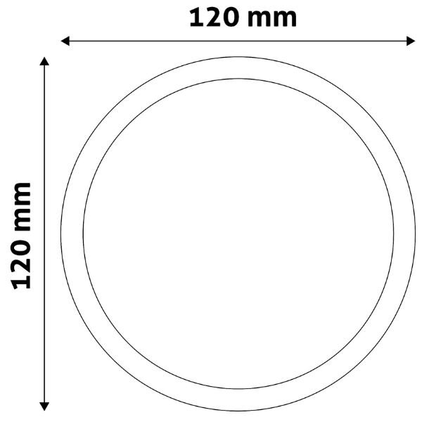 Vestavný LED panel 9W 825lm, teplá, kruhový, 12cm