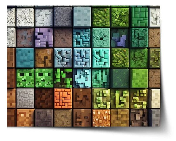 Sablio Plakát Blocks Abstract - 60x40 cm