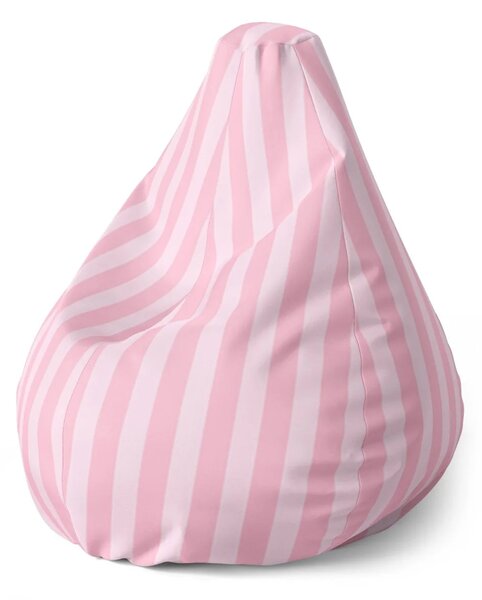 Sablio Sedací vak Pear Růžové pruhy - 70 x 95 x 15 cm