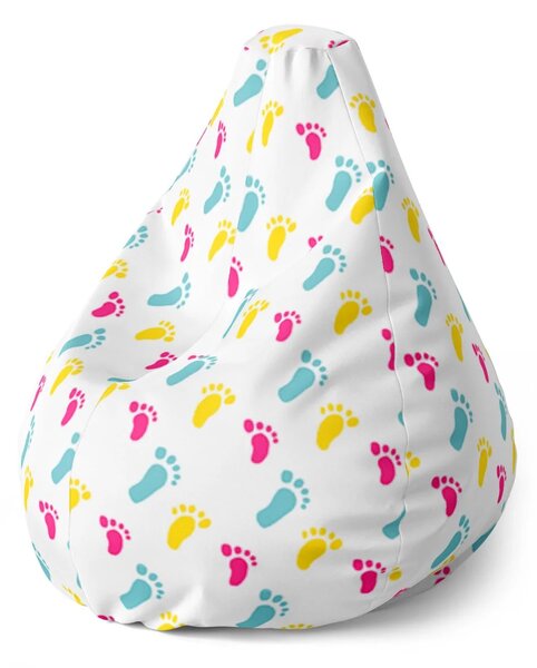 Sablio Sedací vak Pear Obtisk nožiček - 70 x 95 x 15 cm