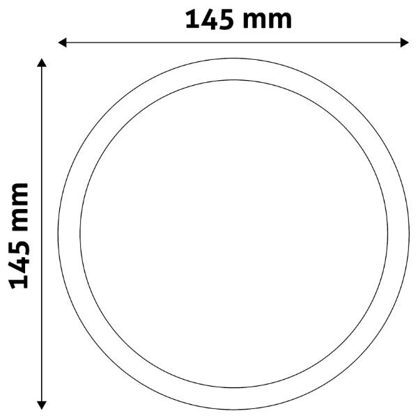 Vestavný LED panel 12W 1250lm, studená, kruhový, 14,5cm