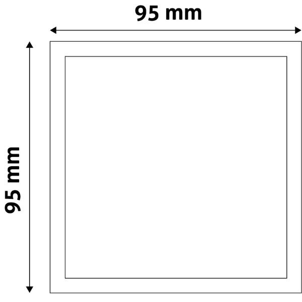 Vestavný LED panel 5W 400lm, teplá, čtvercový, 9,5cm
