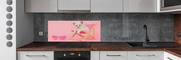 Skleněný panel do kuchyně Kočka na lehátku pksh-116809359