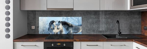 Panel do kuchyně Zima šedý kůň pksh-116887257