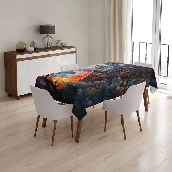 Sablio Ubrus Parní lokomotiva v kouzelné krajině - 90x90 cm