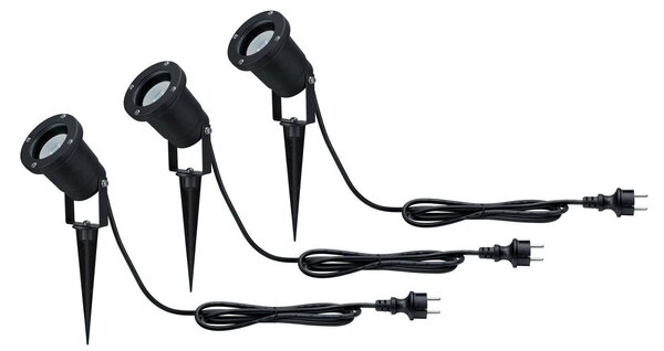 Paulmann Special Line LED zemní kolík, sada 3 ks, GU10, Černá, Hliník