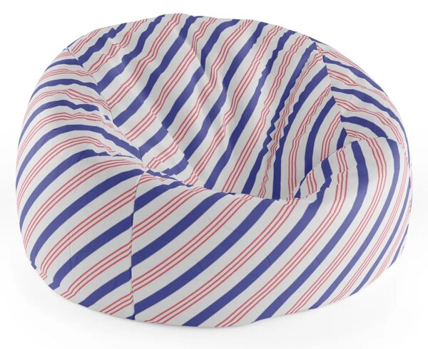 Sablio Sedací vak Cocoon Modročervené pruhy - 75 x 45 x 35 cm