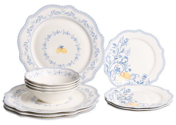 Sada 12 kusů nádobí LOVAGE Porcelán Bílá