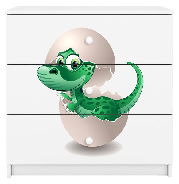 Dětská komoda Little Dino v bílé barvě Babydreams