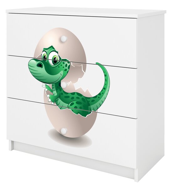 Dětská komoda Little Dino v bílé barvě Babydreams