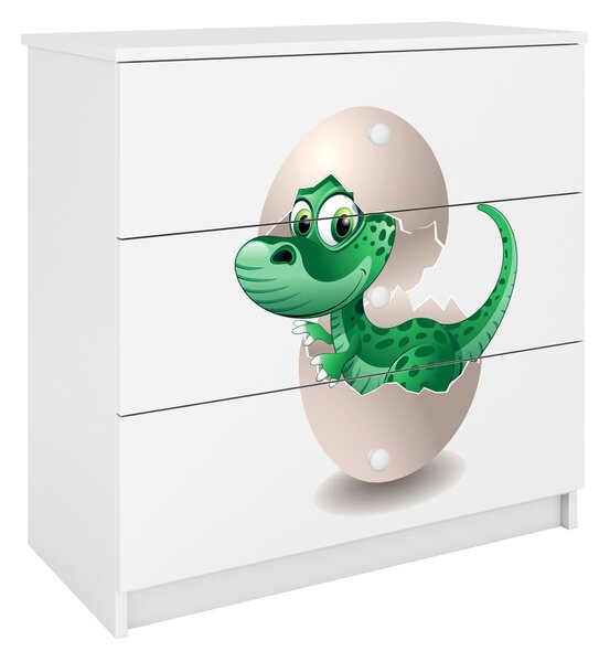 Dětská komoda Little Dino v bílé barvě Babydreams